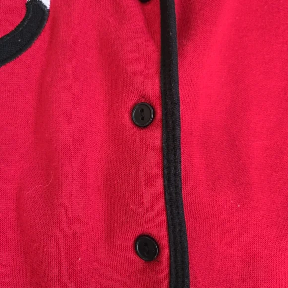 Vintage Blair Cat Vest Red Fleece Size XL Buttons Tuxedo Black Cat Lightweight - Picture 9 of 16